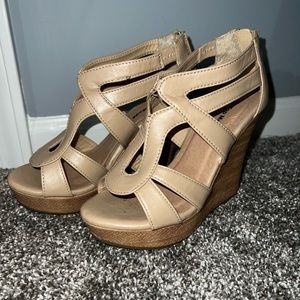 Top Moda Nude Wedges Size 5.5